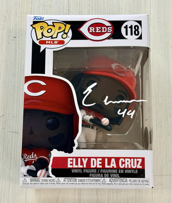Cincinnati Reds Elly De La Cruz Signed Funko Pop 118 Autographed BAS COA