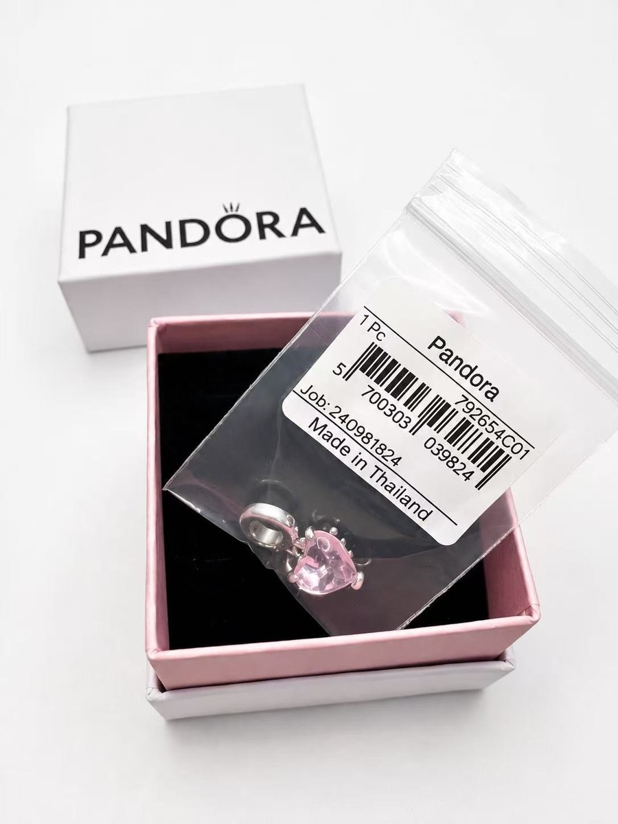 PANDORA #792654C01 Pink Heart Charm Pendant WITH BOX View 2