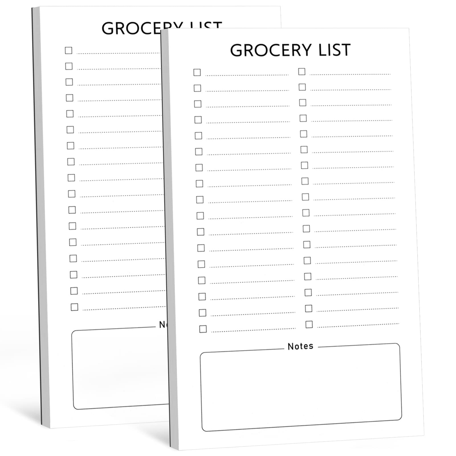 Grocery List Magnet Pad for Fridge, 2 Pack Magnetic Notepads for Refrigerator...