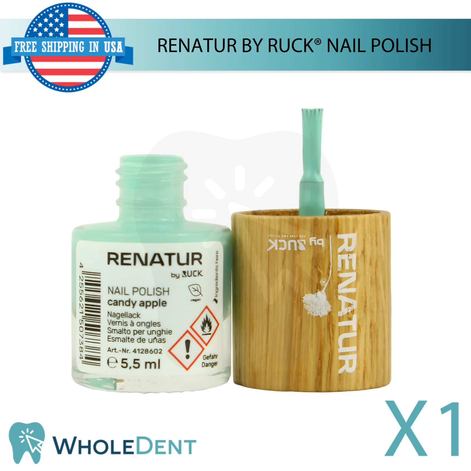 Ruck® Vegan Brilliant Nail Color Polish Smooth Uniform Glossy Finish