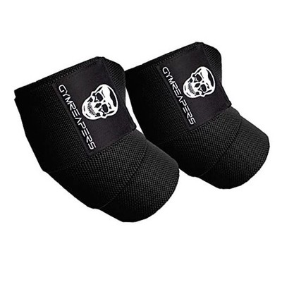 Weightlifting Elbow Wraps (1 Pair) - Flexible 40'' Elbow Compression Black