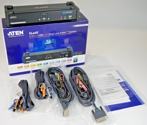 ATEN CS1782A 2 Port USB DVI Dual Link/CH7.1 Audio KVMP Switch | OVP