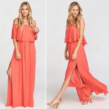 NWT Show Me Your MuMu Hibiscus Crisp Coral Pink Hacienda Maxi Dress