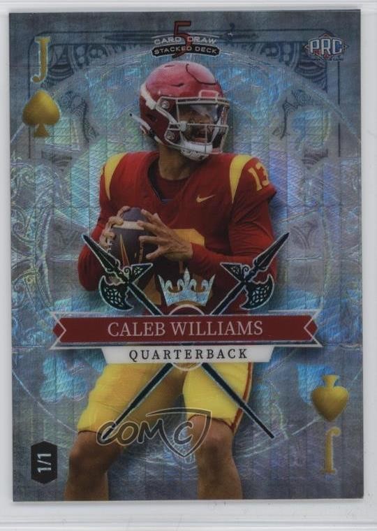 2023 Wild 5 Card Draw Stacked Deck Jack of Spades 1/1 Caleb Williams #SD-CW 1h83