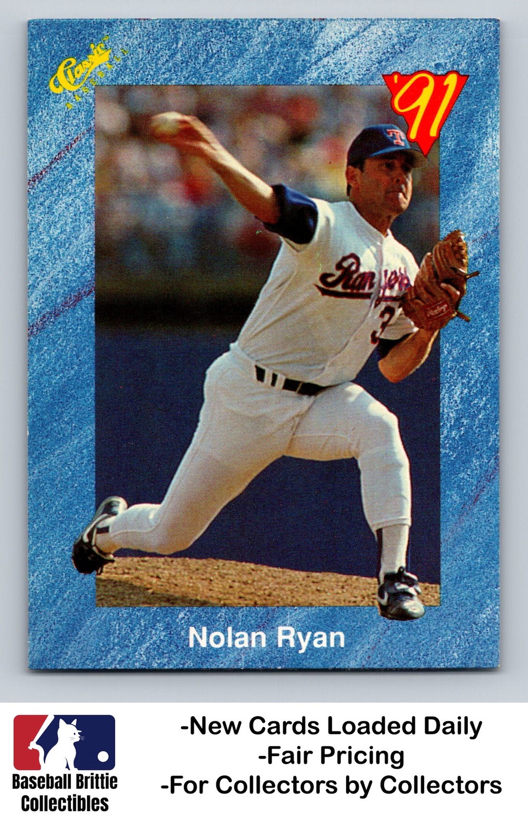 1991 Classic I #T86 Nolan Ryan Texas Rangers HOF