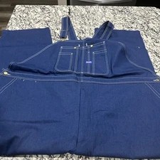 BIG SMITH Overalls Mens 64x30 Blue Denim Cotton Farm Work New