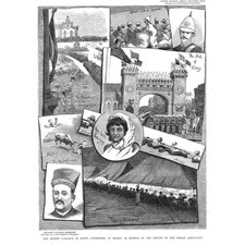 INDIA Festival at Bombay in Honour of Troops returning from Egypt-Old Print 1882