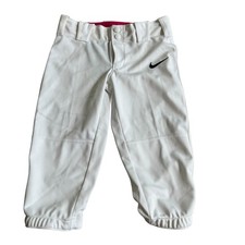 Pantalones de béisbol de softbol Nike para niños y niñas Diamond Invader blancos talla pequeña 8 años