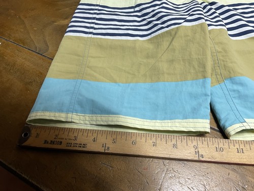 PATAGONIA Boys Wavefarer Boardshorts- Tan & Blue & Yellow Stripes- Sz 10- NWT - Picture 11 of 12