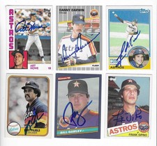 HOUSTON ASTROS 6 DIFFERENT SIGNED AUTOGRAPH BASEBALL CARD LOT