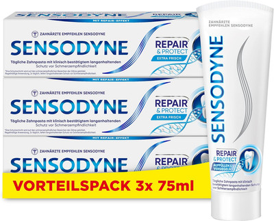 Sensodyne Repair & Protect Zahnpasta Zinnfluorid für empfindliche Zähne 3x75 ml