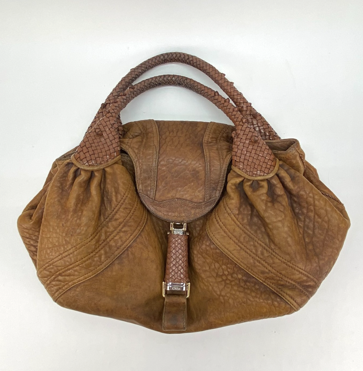 Fendi Spy Bag Handbag Braided Handle ~ Zucci Pattern Interior