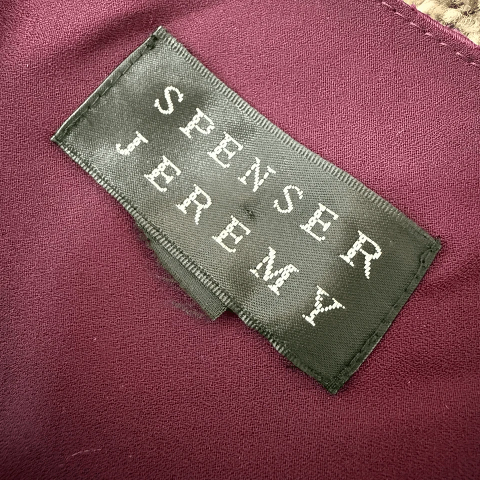 Maxi Vestido Vintage Spenser Jeremy Y2K Púrpura Floral Pequeño Drapeado Malla en Niveles Velpa Foto 4 de 4