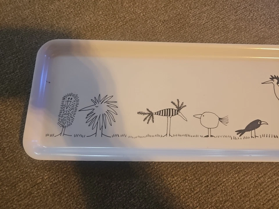 IKEA Onskedrom Negro Blanco Extraño Bandeja para Servir Pájaros Olle Eksell 19.5 pulgadas Foto 4 de 4