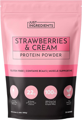 Strawberries & Cream Protein Powder   20-Serving Blend with 100% Grass-Fed Whey