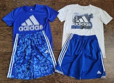 Adidas Shirt Shorts 4pc Set Boys Size Youth Large 14/16