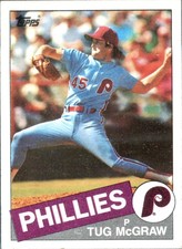 1985 Topps Tug McGraw #157 Philadelphia Phillies MLB Baseball Card Pitcher Vi...