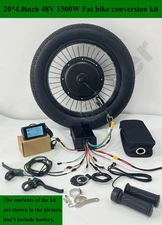 E-bike conversion fat bike kit:170mm 48V 1500W 20*4.0inch BLDC hub motor wheel