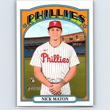 2021 Topps Heritage Nick Maton Rookie #602 Philadelphia Phillies