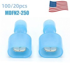 Nylon Male Insulated Wire Terminal Spade Crimp Connector 16-14 Gauge Blue