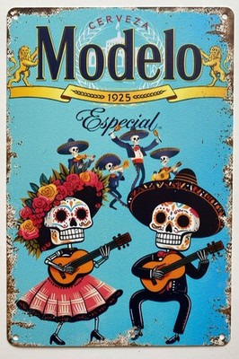 Modelo Beer Sign - Dia De Los Muertos - Mexican Lager Cerveza Day Of The Dead
