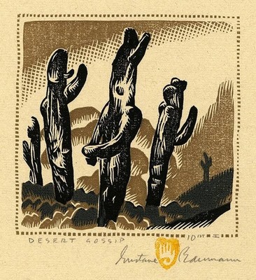 Gustave Baumann - Desert Gossip - Southwestern Figurative Art Print