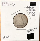 1891-S United States Liberty Seated Dime 10C