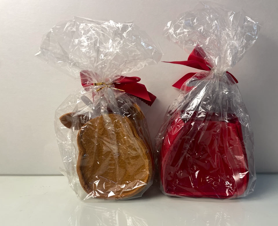 Santa & Reindeer Felt Christmas Gift Bags w/ Bows Eco Friendly Reusable Holiday - Image 2 of 4