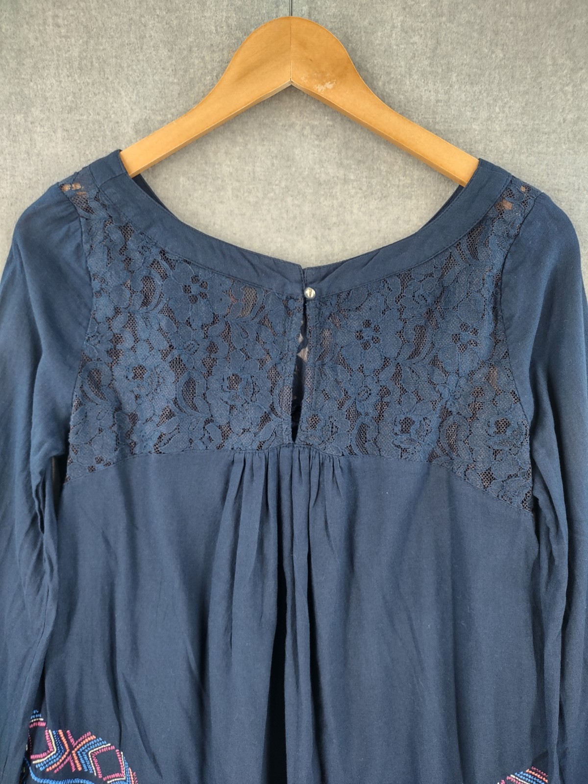 Rock Roll Cowgirl Top Small Blue Embroidered Lace… - image 10