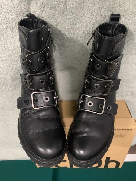 Women Boots Black Leather 37 #4AP5