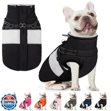 AOFITEE Dog Coat, Warm Dog Jacket with Harness Built in, Waterproof Coats for