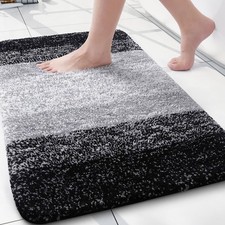 Microfiber Bathroom Rugs, Shaggy Soft and Absorbent Bath Rug, Non-Slip, Thick...