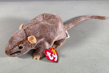 Ty Beanie Baby Tiptoe the Mouse Retired Plush Brown PE Pellets 1999