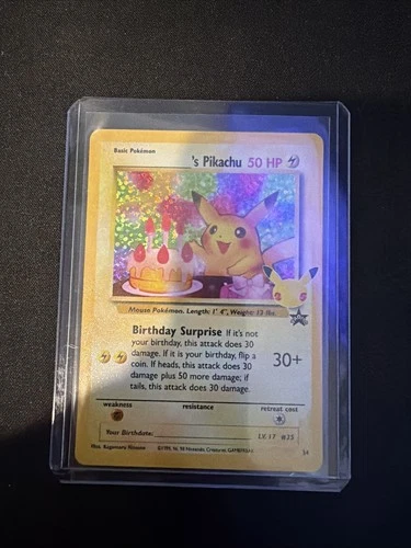 New Listing🎂🎂Pokemon TCG Celebrations 25th Anniversary Birthday Pikachu Holo 🎂🎂