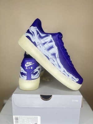 Nike Air Force 1 '07 Skeleton QS Glow Purple White Men's Sneakers Size 9.5