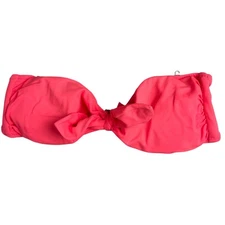 Victoria Secret Bikini Top Pink Strapless Bow Swimwear *Dimensions In picture*