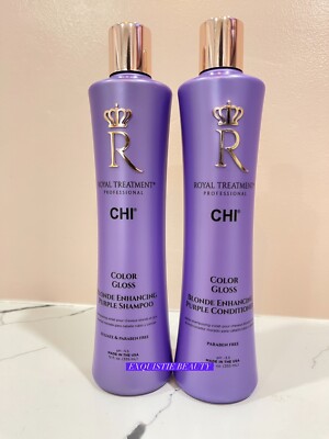 Chi Royal Treatment Color Blonde Enhancing Purple Shampoo  & conditioner- 12 oz