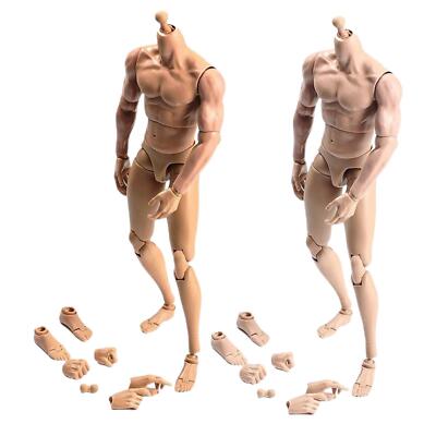 1:6 Muskulöse männliche Puppe mit nacktem Körper schmale Schultern mit Hals