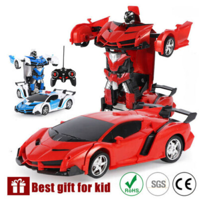 NEU Spielzeug Transformer Auto Rennauto Roboter mit Fernbedienung Motor Wagen DE