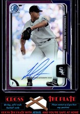 1-2015 Bowman Chrome Purple Refractor Auto Frankie Montas Reds 012/250 #BCAP-FM