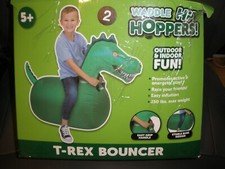 NEW Opened Waddle Hip Hoppers Green T-rex Dinosaur Bounce Toy see description 
