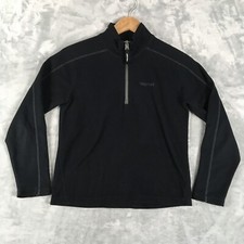 MARMOT 1/4 Zip Long Sleeve Fleece Top, Youth L, Black Pullover Sweater