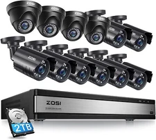 ZOSI 16CH 1080P Home Security Camera System 12 Cameras with 2TB HDD Night Vision