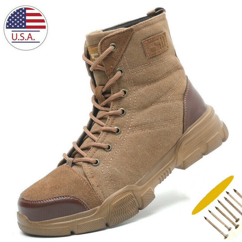 Mens Steel Toe Work Boots Safety Indestructible Combat Work Shoes Size 8-13 US