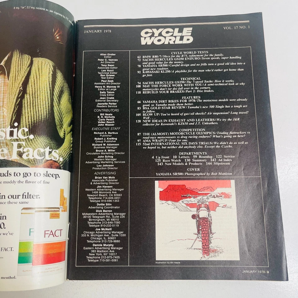 Revista Cycle World enero 1978 revista de moto vintage RARA Foto 4 de 4