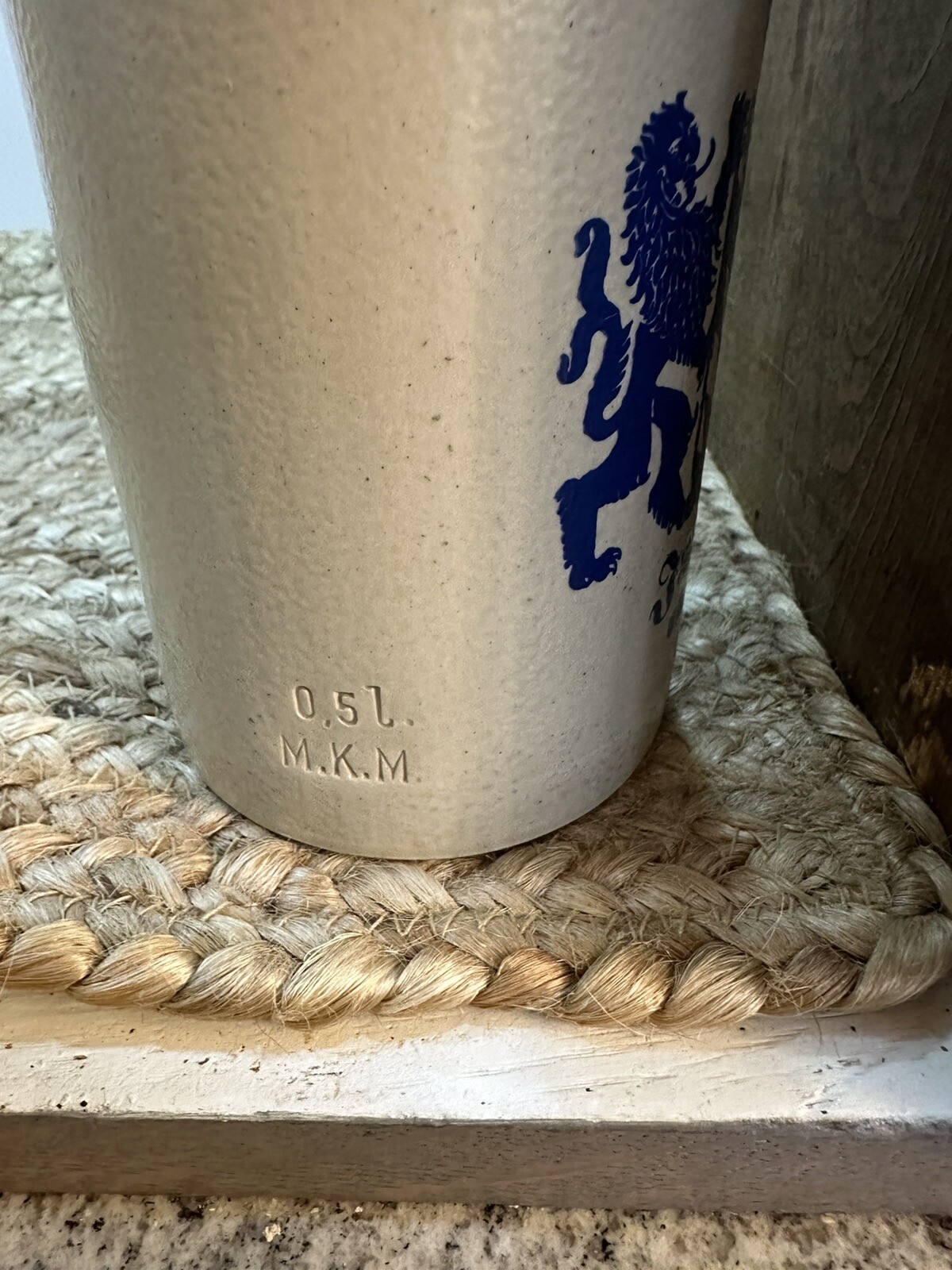 Franz Joseph Jubelbier German Stoneware Beer Bottle with Porcelain