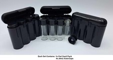 4x Glass Gold Vials 1 oz troy (ozt) 4ml Pocket Vault Storage Carry Case BLACK