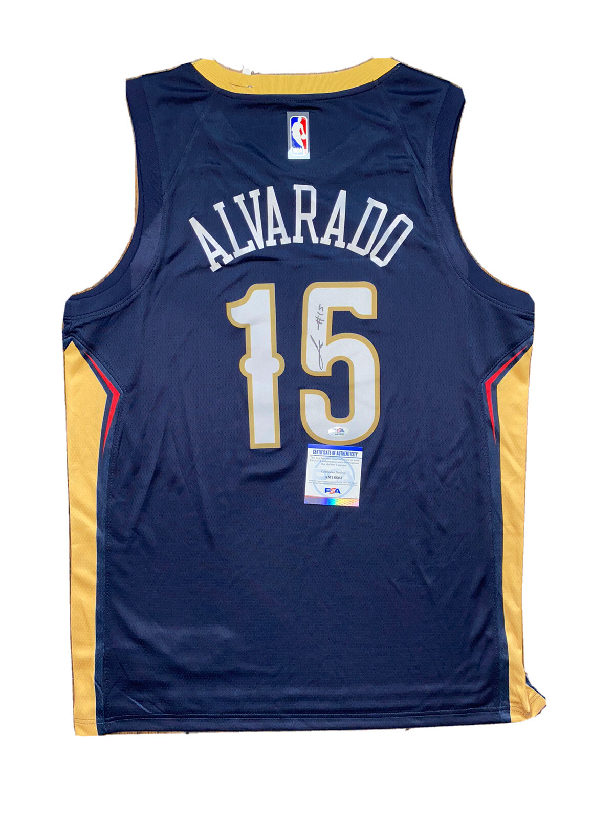 JOSE ALVARADO Autographed Signed New Orleans Pelicans Jersey w/ COA PSA AM16803 