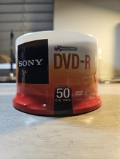 NEW Sony DVD-R 4.7GB 120 Min 16X DVD-R Blank Media Disc 50 Pack SEALED