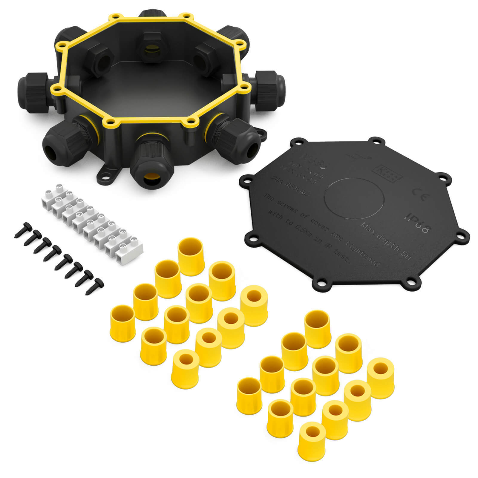 Abzweigdose - Kabelverbinder - IP68 Wasserdicht - Für 4 Kabel - 4 Bis 14 Mm - Foto 8